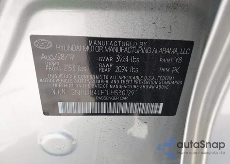 2020 Hyundai Elantra Limited from USA, damaged, VIN 5NPD84LF1LH530129